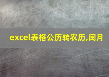 excel表格公历转农历,闰月