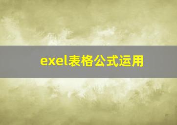 exel表格公式运用