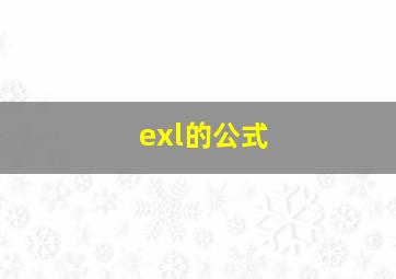 exl的公式