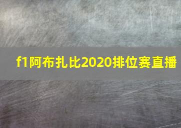 f1阿布扎比2020排位赛直播