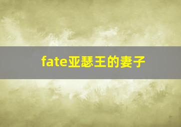 fate亚瑟王的妻子