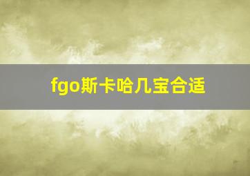 fgo斯卡哈几宝合适