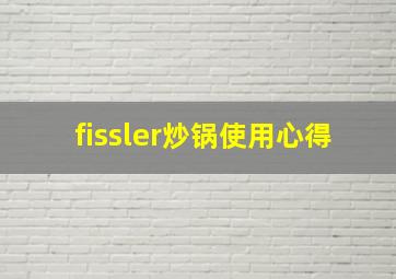 fissler炒锅使用心得