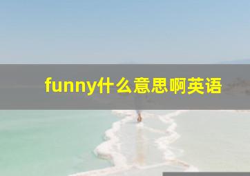 funny什么意思啊英语