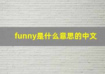 funny是什么意思的中文