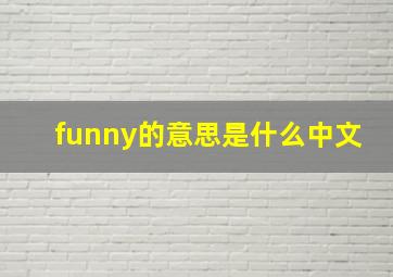 funny的意思是什么中文