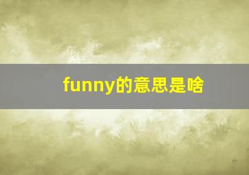 funny的意思是啥