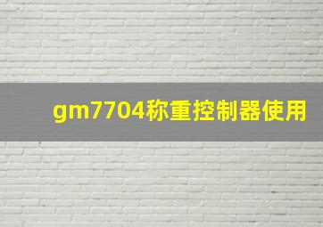 gm7704称重控制器使用