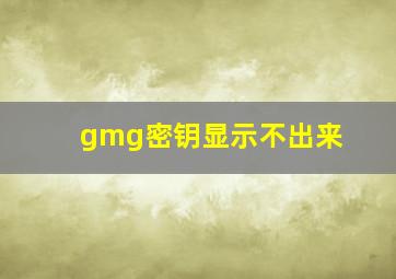 gmg密钥显示不出来