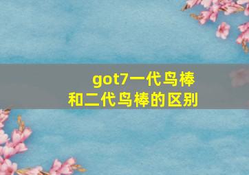 got7一代鸟棒和二代鸟棒的区别