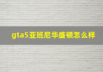 gta5亚班尼华盛顿怎么样