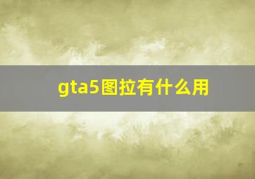 gta5图拉有什么用