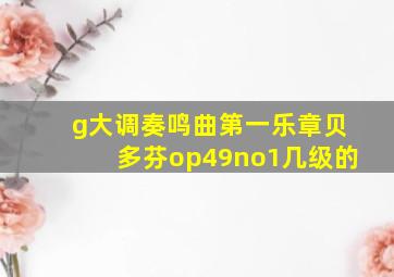 g大调奏鸣曲第一乐章贝多芬op49no1几级的