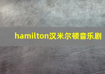 hamilton汉米尔顿音乐剧