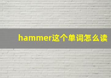 hammer这个单词怎么读