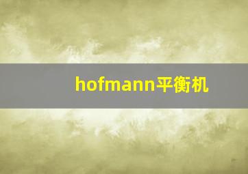 hofmann平衡机