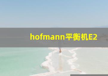 hofmann平衡机E2