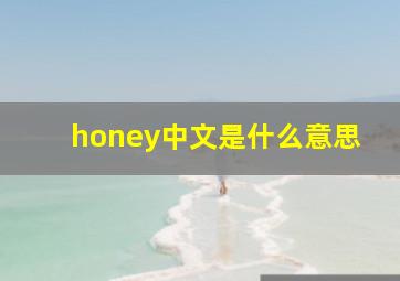 honey中文是什么意思