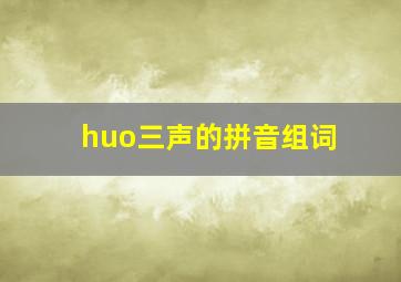 huo三声的拼音组词