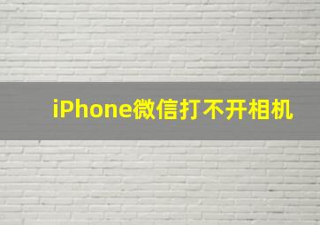 iPhone微信打不开相机