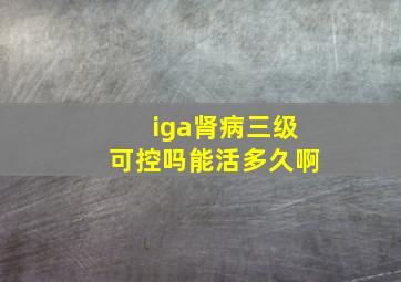 iga肾病三级可控吗能活多久啊