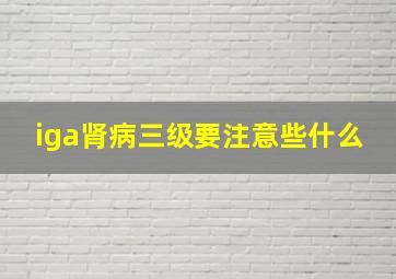 iga肾病三级要注意些什么