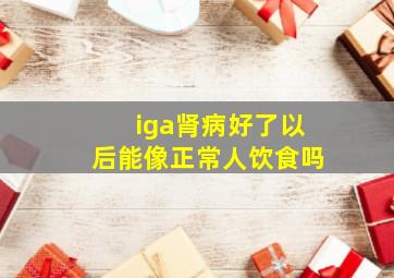 iga肾病好了以后能像正常人饮食吗