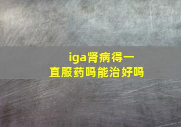 iga肾病得一直服药吗能治好吗