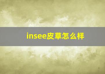 insee皮草怎么样