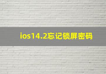 ios14.2忘记锁屏密码