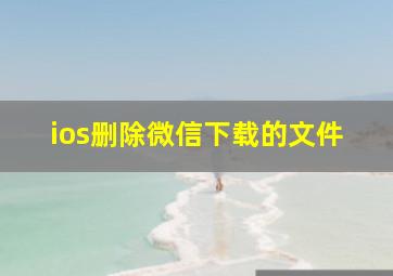 ios删除微信下载的文件