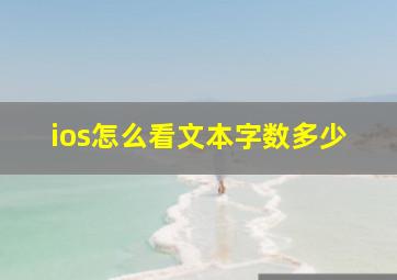 ios怎么看文本字数多少