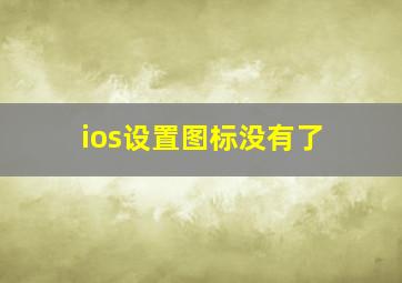 ios设置图标没有了