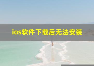 ios软件下载后无法安装