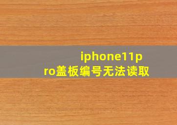 iphone11pro盖板编号无法读取