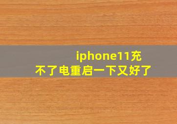 iphone11充不了电重启一下又好了