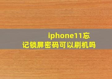 iphone11忘记锁屏密码可以刷机吗