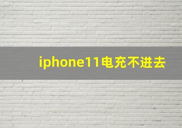 iphone11电充不进去