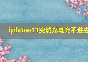 iphone11突然充电充不进去