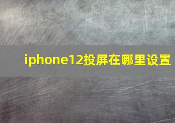 iphone12投屏在哪里设置