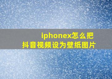 iphonex怎么把抖音视频设为壁纸图片