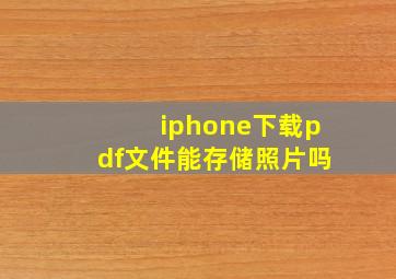 iphone下载pdf文件能存储照片吗