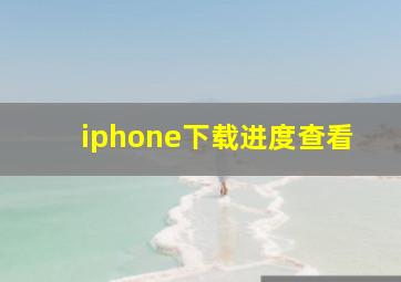 iphone下载进度查看