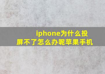 iphone为什么投屏不了怎么办呢苹果手机