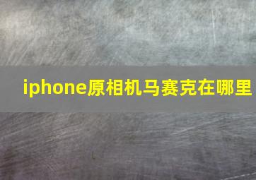 iphone原相机马赛克在哪里