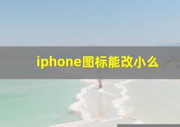 iphone图标能改小么