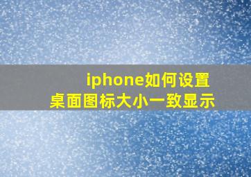 iphone如何设置桌面图标大小一致显示