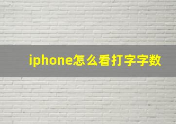 iphone怎么看打字字数