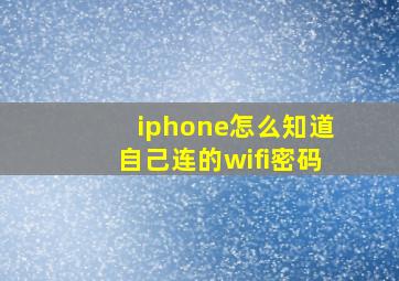 iphone怎么知道自己连的wifi密码