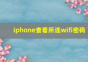 iphone查看所连wifi密码